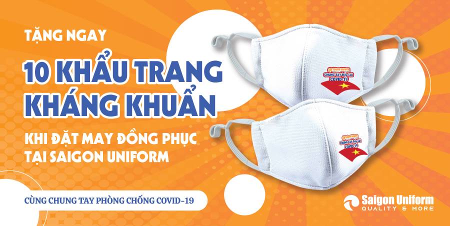 Tặng ngay 10 khẩu trang kháng khuẩn khi đặt may đồng phục