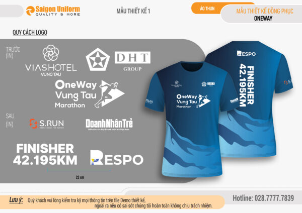 Mẫu áo chạy bộ Oneway Vũng Tàu Marathon