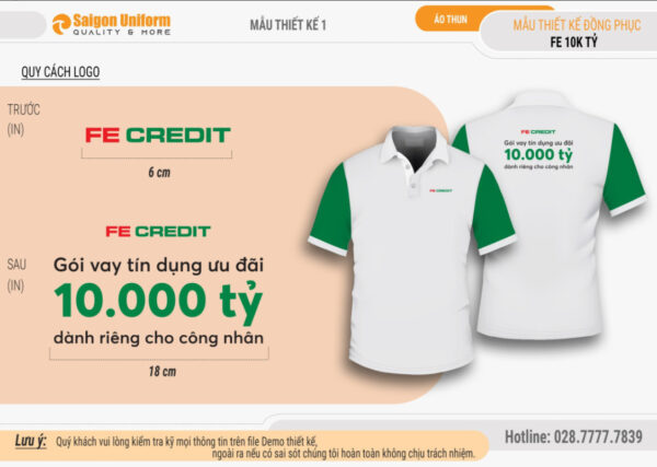 Mẫu áo thun Fe Credit 10.000 tỉ