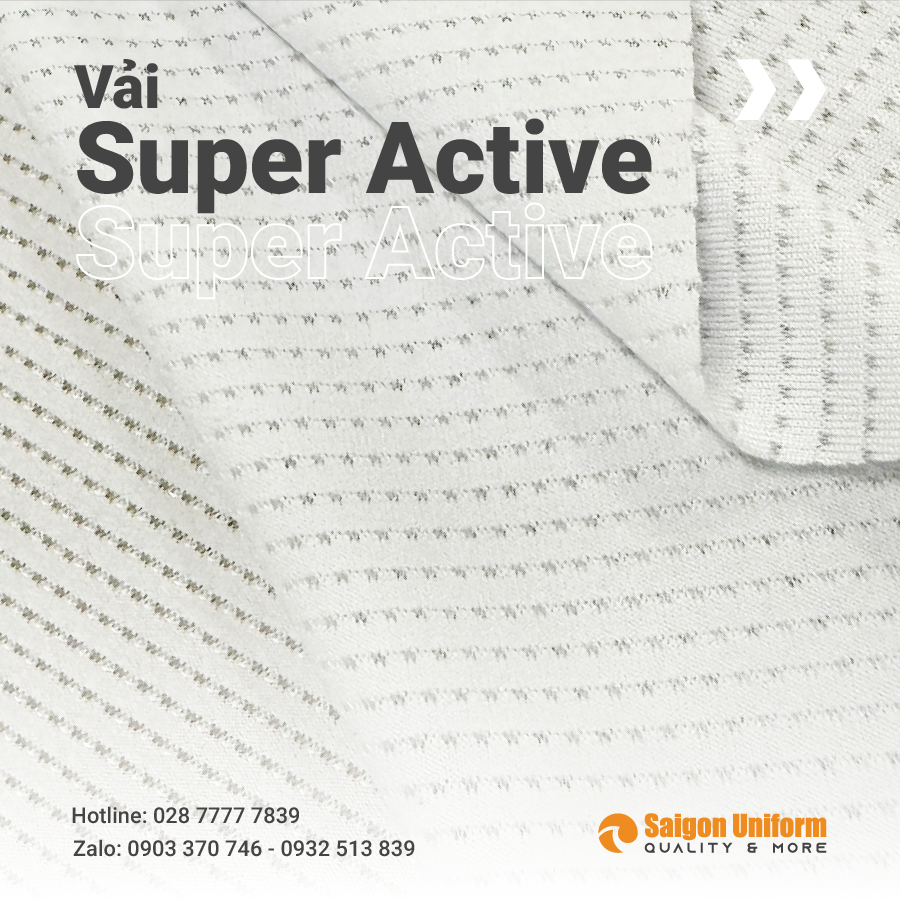 Chất liệu vải Super Active may áo thể thao