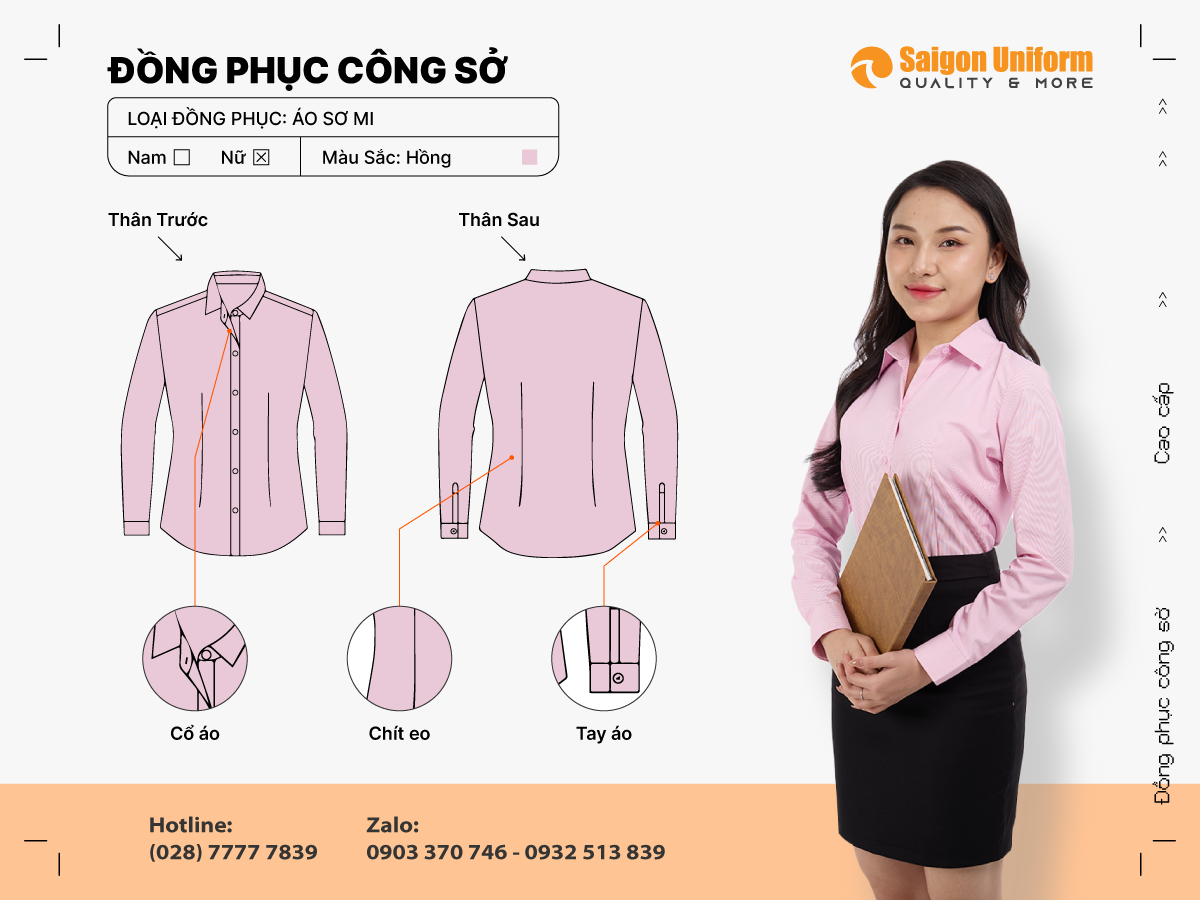 May áo sơ mi đồng phục công sở nữ