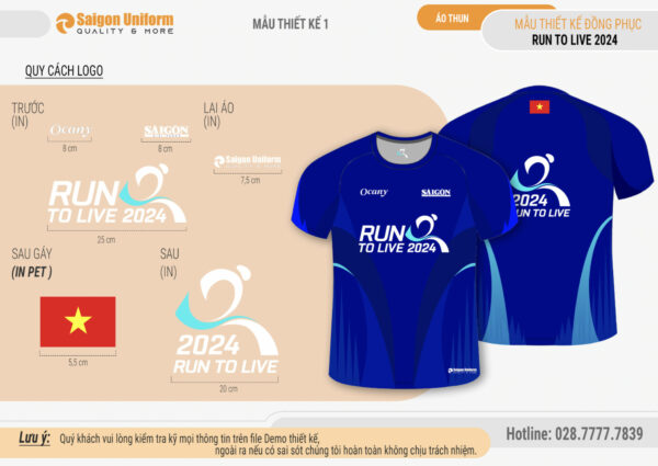 May áo chạy bộ Run To Live 2024