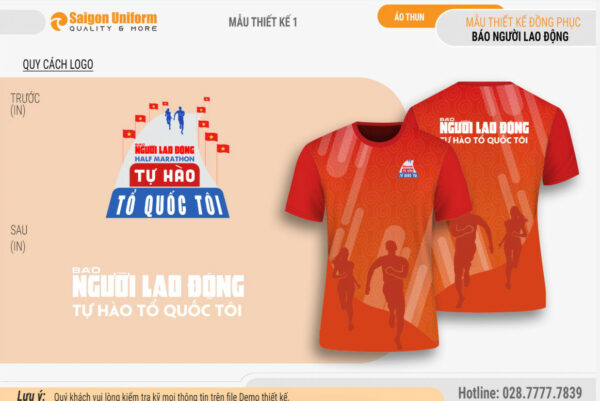 Mẫu thiết kế áo giải Half Marathon Tự hào Tổ Quốc tôi