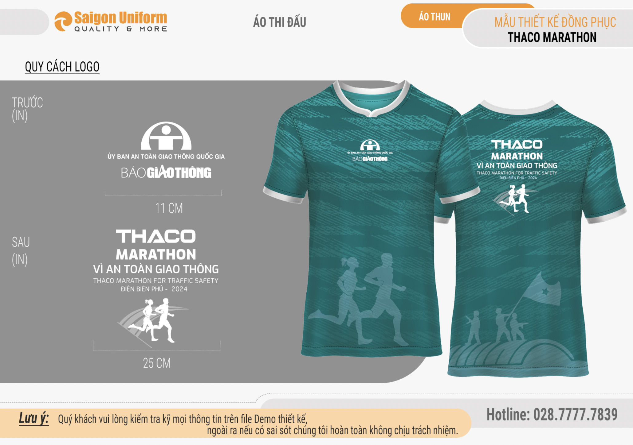Áo giải THACO Marathon Vì an toàn giao thông