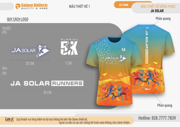 Áo chạy bộ câu lạc bộ Ja Solar Runners