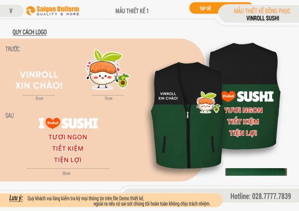 May áo ghile Sushi Vinroll tại Quận 2