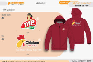 Mẫu áo khoác đồng phục nhân viên Chicken Tap Food