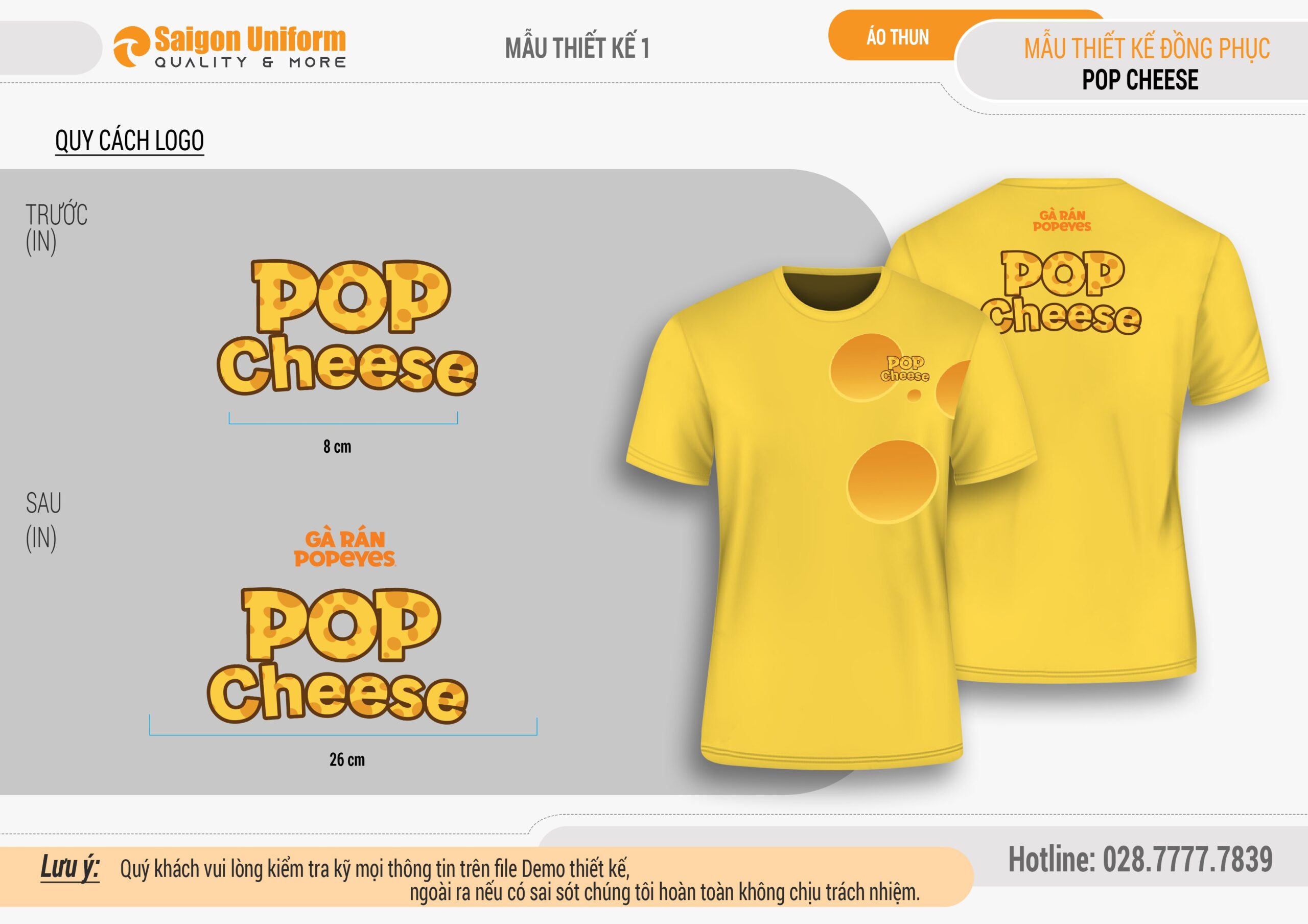 Áo thun đồng phục nhân viên Popeyes