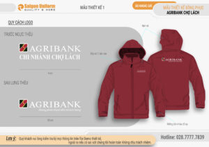 May áo khoác gió đồng phục ngân hàng Agribank chi nhánh Chợ Lách