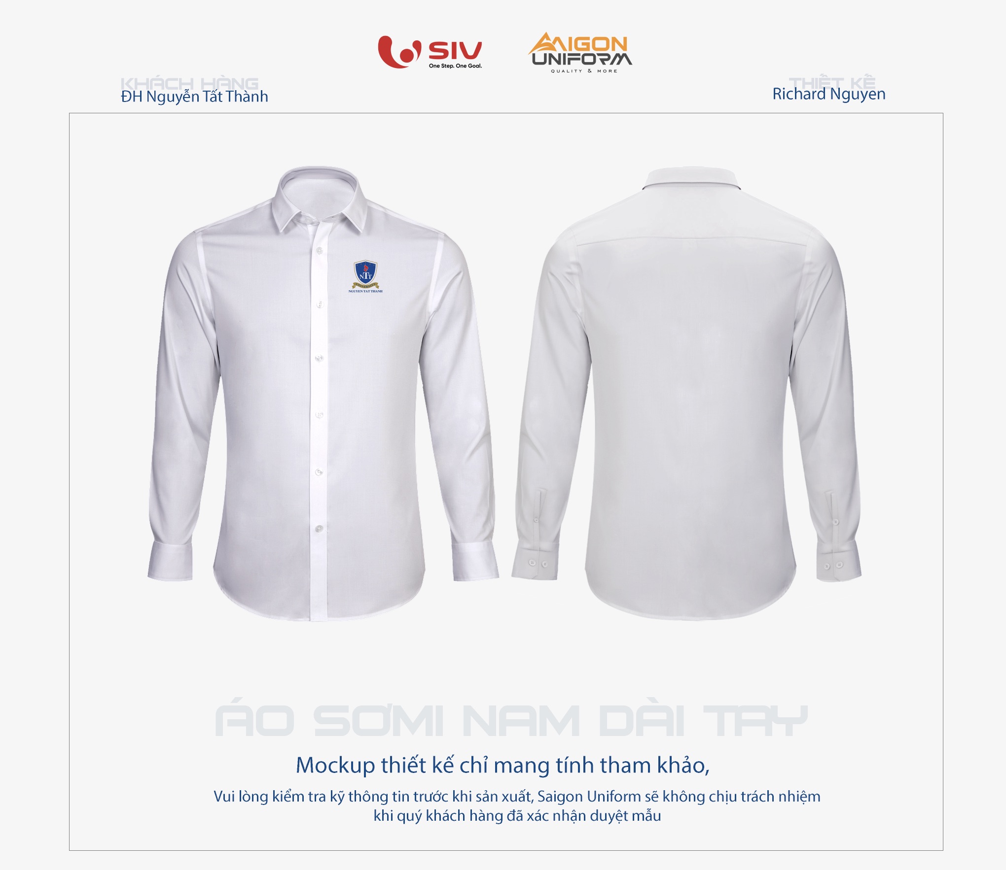 May áo sơ mi đồng phục trường Đại học Nguyễn Tất Thành