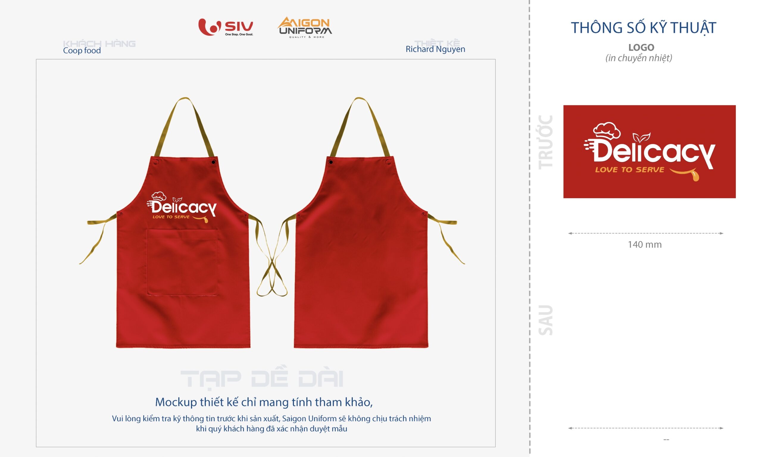 May tạp dề đồng phục tphcm