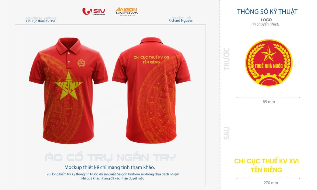 May áo thun đồng phục Chi cục Thuế KV XVI