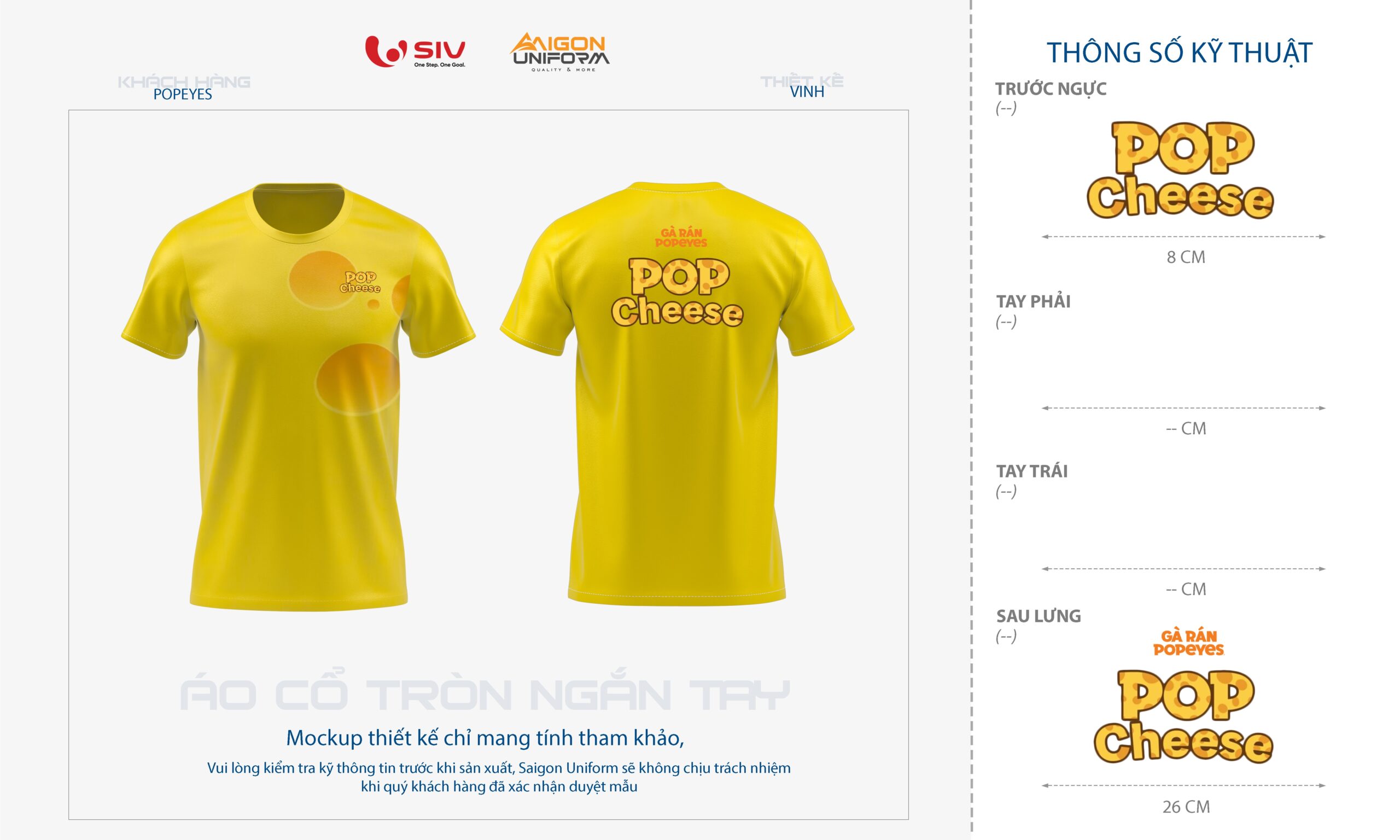 May áo thun đồng phục Pop Cheese