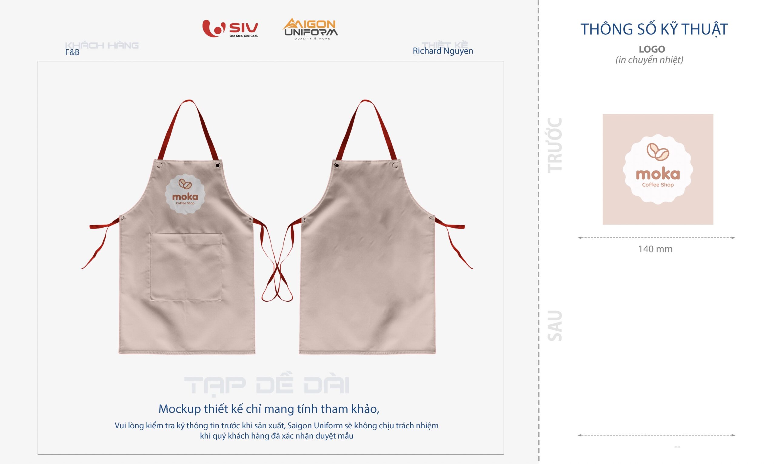 May tạp dề quán trà sữa TPHCM
