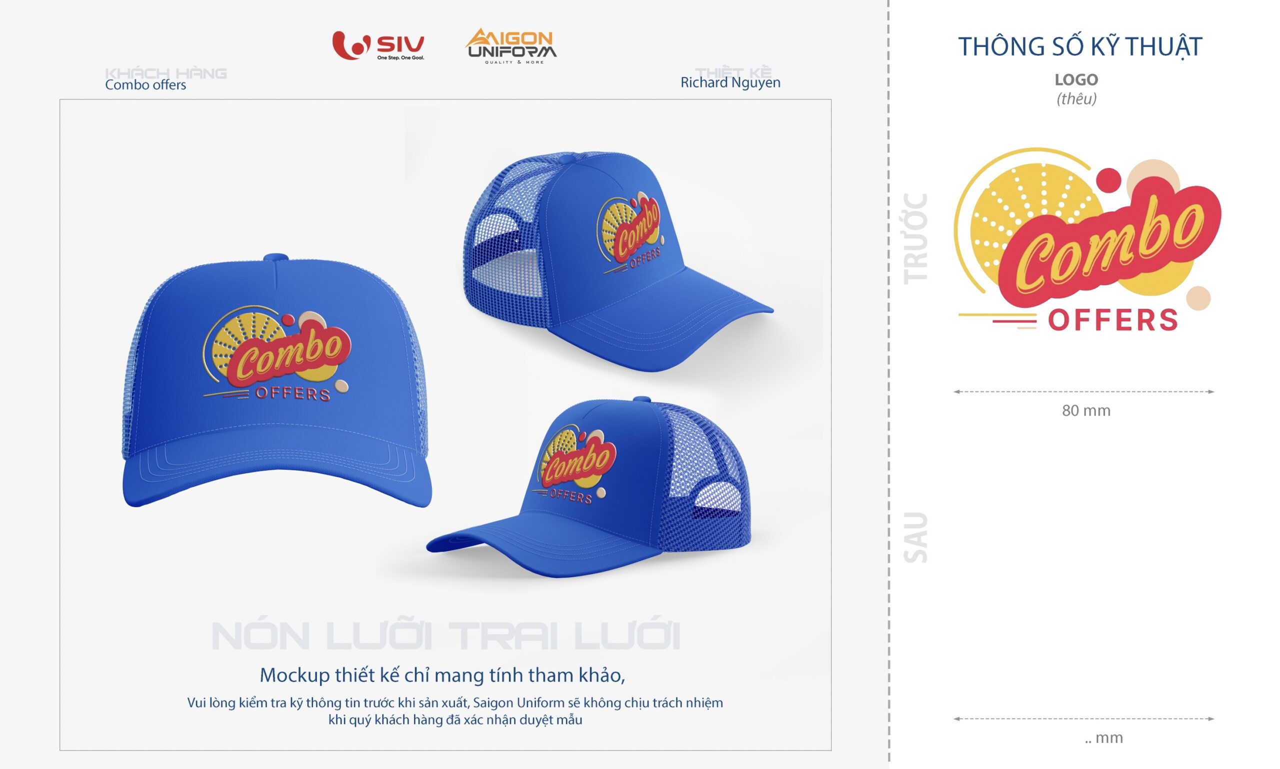 May nón đồng phục Combo 