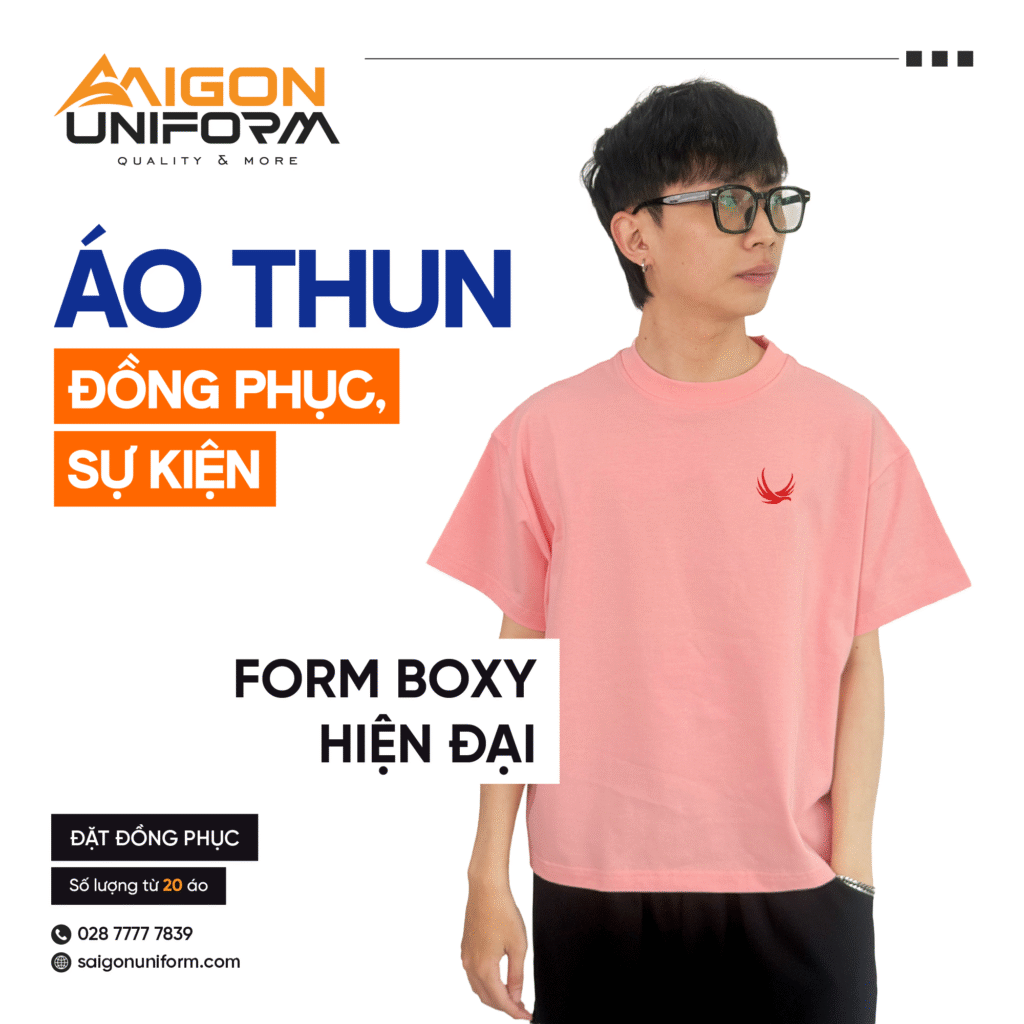 Đặt áo thun sự kiện form boxy tại TPHCM