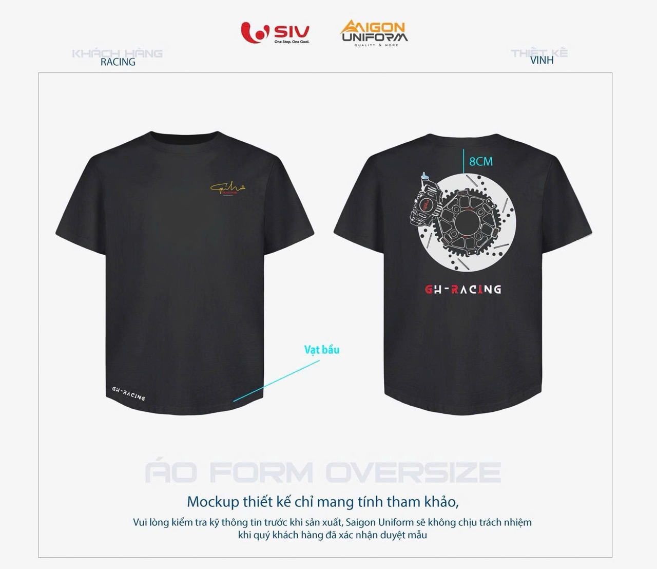 May áo thun đồng phục GH Racing