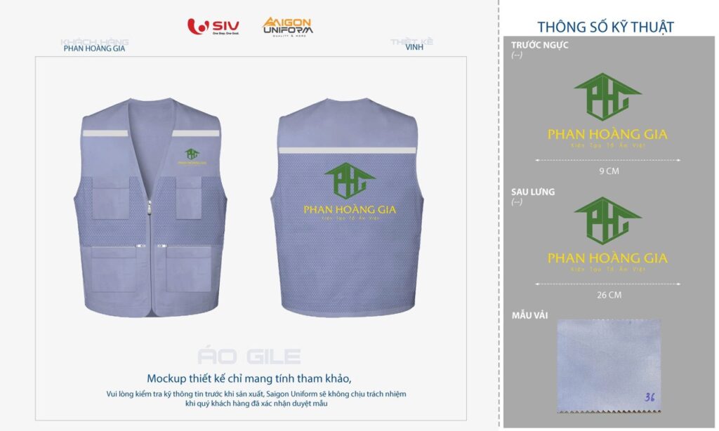 May áo gile bảo hộ Phan Hoàng Gia