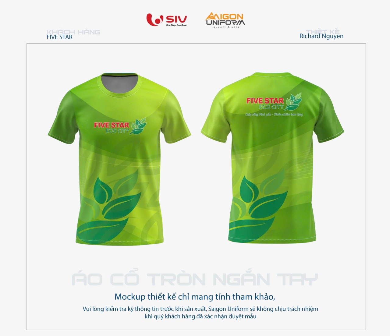 May áo thun đồng phục Five Star