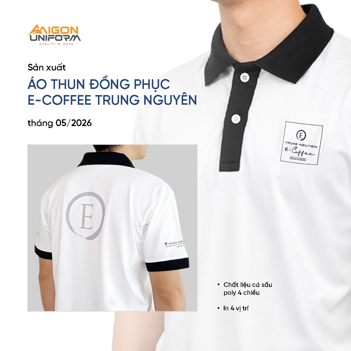 Áo thun đồng phục E-Coffee Trung Nguyên