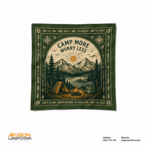 Khăn Bandana In Logo Camping “Camp More Worry Less”