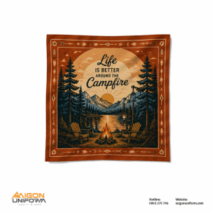 Khăn Bandana In Logo Camping “Life Is Better Around The Campfire”