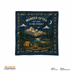 Khăn Bandana In Logo Camping “Wander Often”