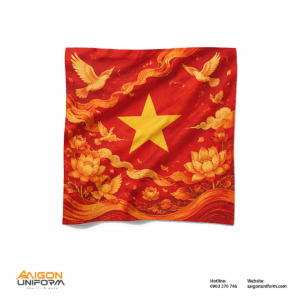 Khăn Bandana In Logo Cờ Đỏ Sao Vàng – Chim Lạc & Hoa Sen