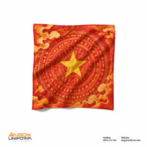 Khăn Bandana In Logo Cờ Đỏ Sao Vàng – Trống Đồng Đông Sơn