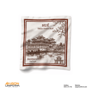 Khăn Bandana In Logo Du Lịch Huế Cổ Kính