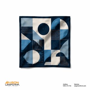 Khăn Bandana In Logo Họa Tiết Bauhaus Xanh Dương