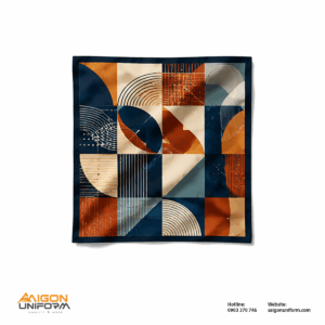 Khăn Bandana In Logo Họa Tiết Retro Cam – Navy