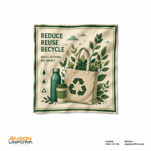 Khăn Bandana In Logo Môi Trường “Reduce Reuse Recycle”