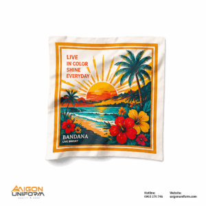 Khăn Bandana In Logo Nghệ Thuật “Live In Color Shine Everyday”