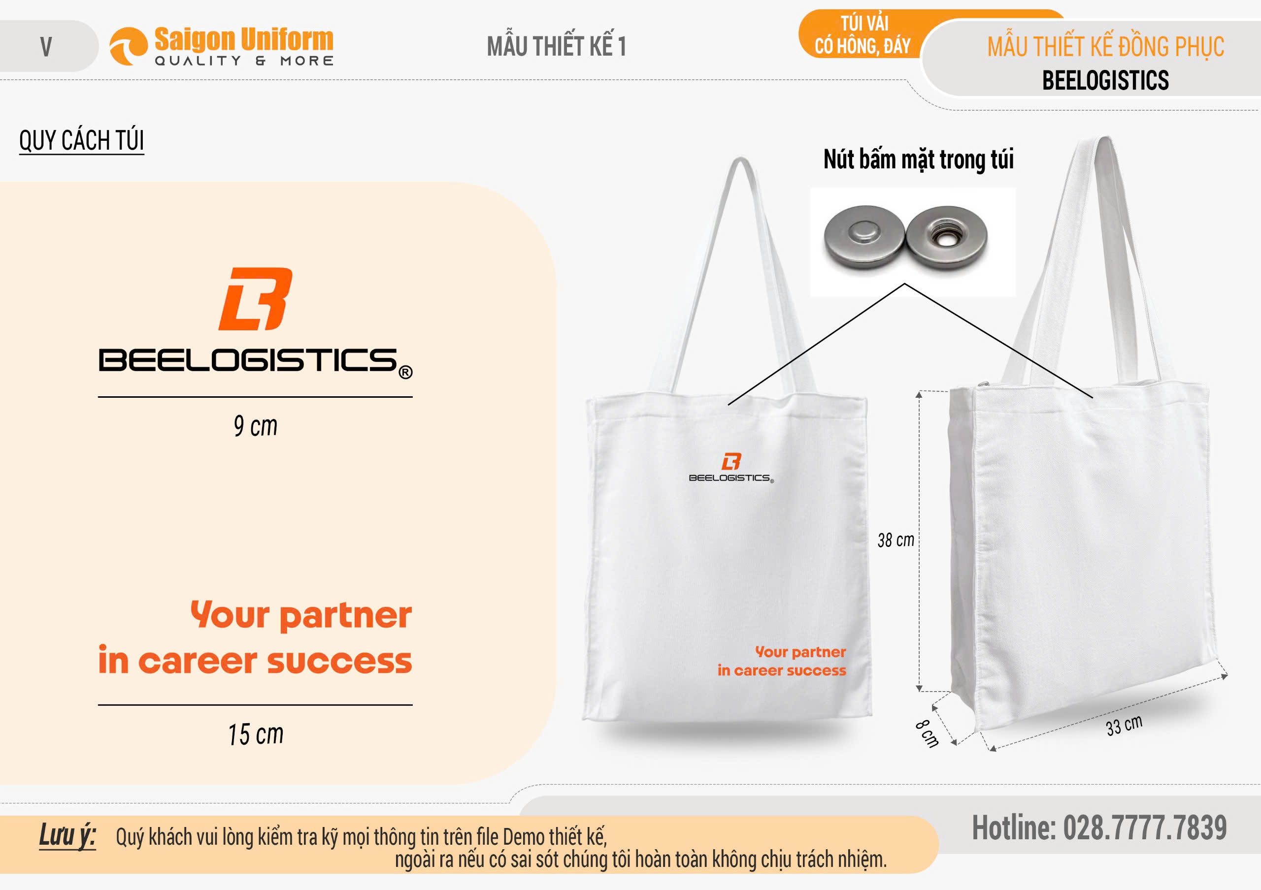 May in túi tote vải canvas cho Bee Logistics - Saigon Uniform